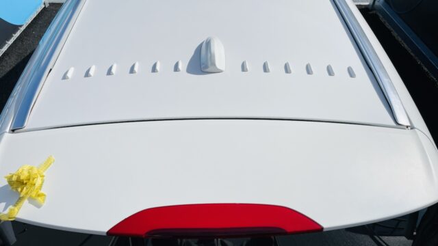 ルーフにエアロフィンプロテクターを移設した後
