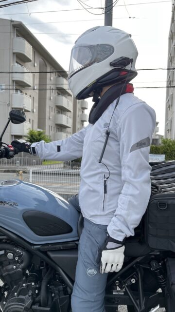 音声ケーブル使用中の様子